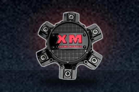 Xtreme Mudder Gloss Black Red Logo Wheel Center Cap 0211-139 replacement wheel center cap part 0211-139