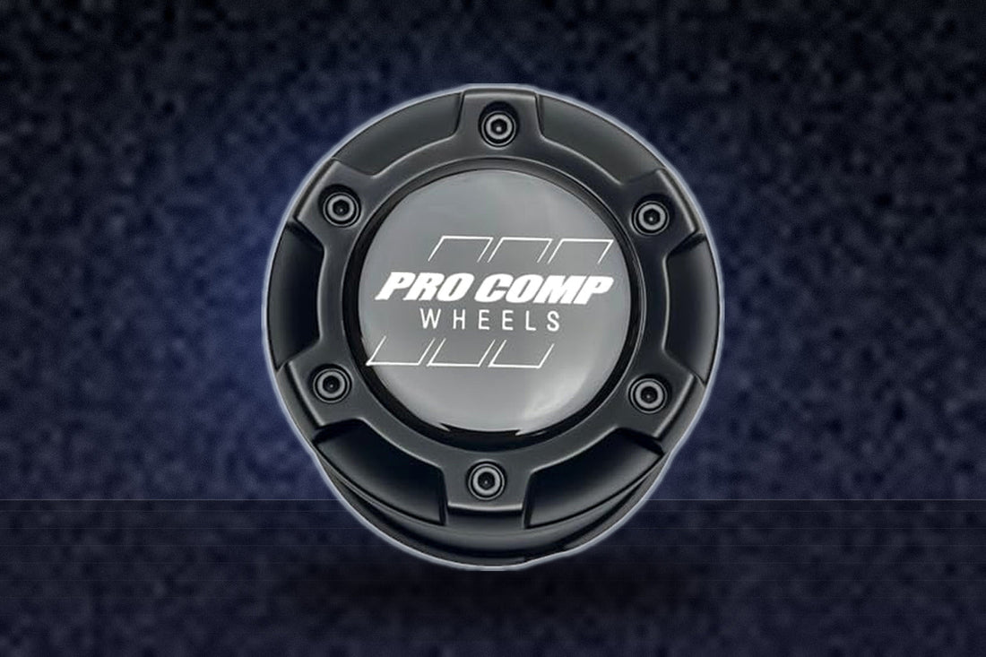 Pro Comp Satin Black Push Thru Wheel Center Cap 504442502 JF023-2 FTI-4-CAP LG1509-15 replacement wheel center cap part 504442502