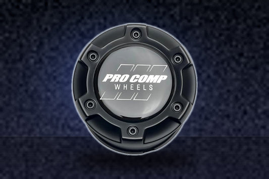 Pro Comp Satin Black Push Thru Wheel Center Cap 504442502 JF023-2 FTI-4-CAP LG1509-15 replacement wheel center cap part 504442502