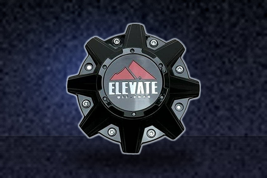 Elevate Off-Road Gloss Black and Red Logo Wheel Center Cap CW0396 replacement wheel center cap part CW0396