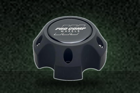 Pro Comp Flat Black Wheel Center Cap with Screws 703154502 6031CAP2 S909-17 Resin Logo replacement wheel center cap part 703154502