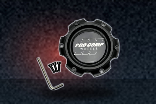 Pro Comp Satin Black Wheel Center Cap with Screws 504642502 CAP5335-6135-U4B CAP5335-6135 replacement wheel center cap part 504642502