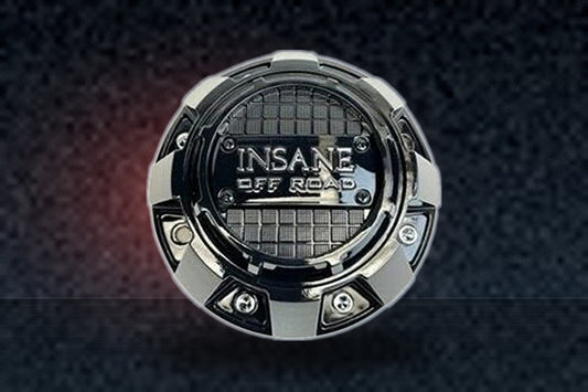 Insane Offroad Gloss Black and Chrome Logo Wheel Center Cap 721L182 replacement wheel center cap part 721L182