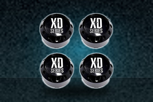 4 Pack KMC XD Series 464K98GB LG1405-22 Gloss Black Center Cap replacement wheel center cap part 464K98GB