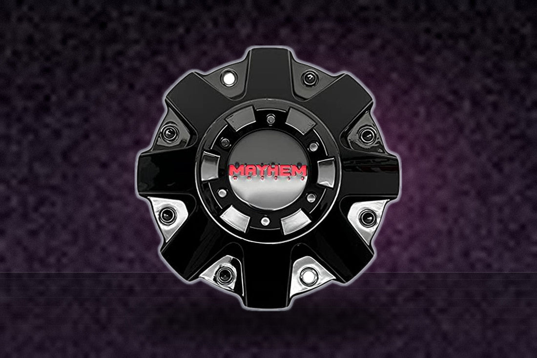 Mayhem Wheels C108015BR01 81222090F-16 Gloss Black with Red Logo Center Cap replacement wheel center cap part C108015BR01