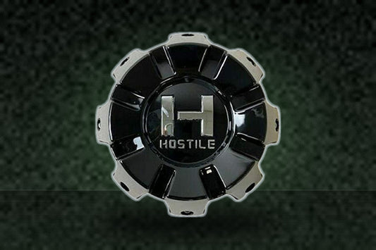 Hostile Wheels 8 Lug Gloss Black Wheel Center Cap HC-8802 HC-8001-B replacement wheel center cap part HC-8802