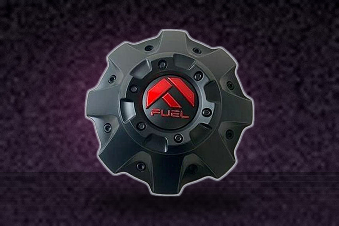 Fuel Off-Road 1001-63MBQ Matte Black with Red Logo Wheel Center Cap replacement wheel center cap part 1001-63MBQ