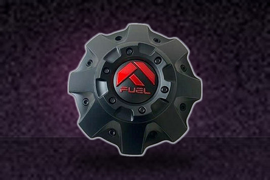 Fuel Off-Road 1001-63MBQ Matte Black with Red Logo Wheel Center Cap replacement wheel center cap part 1001-63MBQ