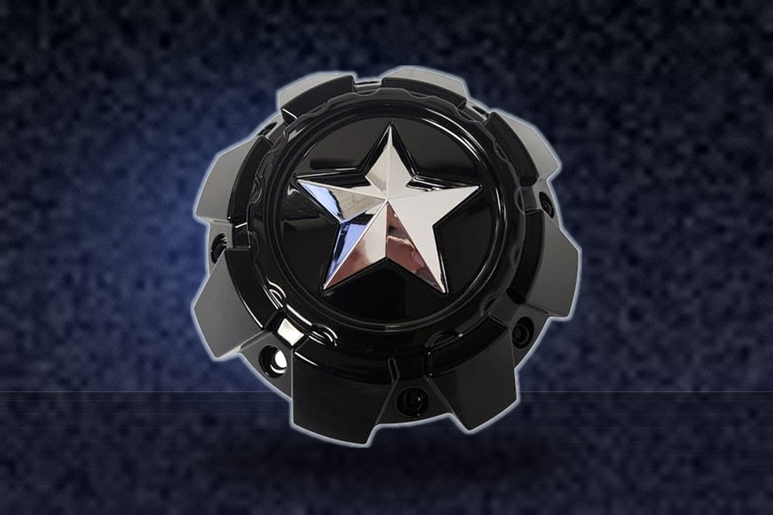MSA Wheels M50L142-H49-GBCH Gloss Black Center Cap with Chrome Star replacement wheel center cap part M50L142-H49-GBCH