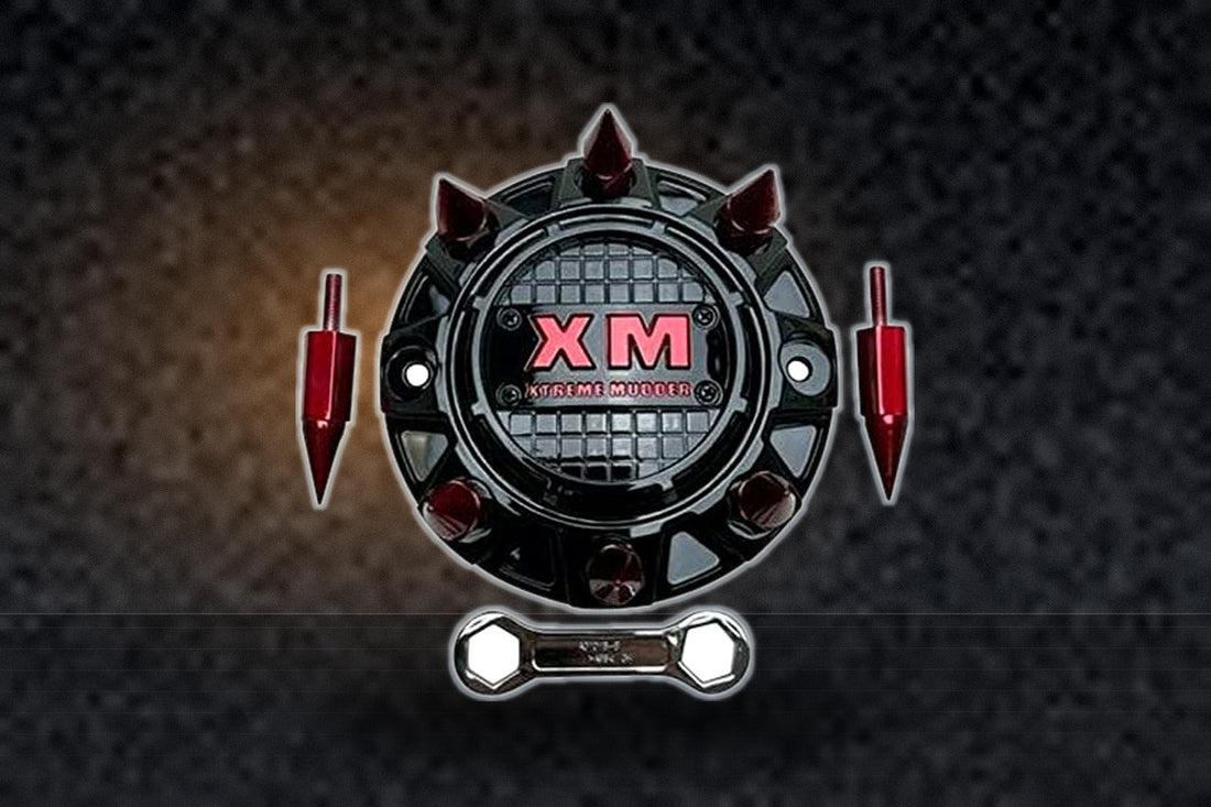 Xtreme Mudder Gloss Black Red Spikes Wheel Center Cap A0101B replacement wheel center cap part A0101B