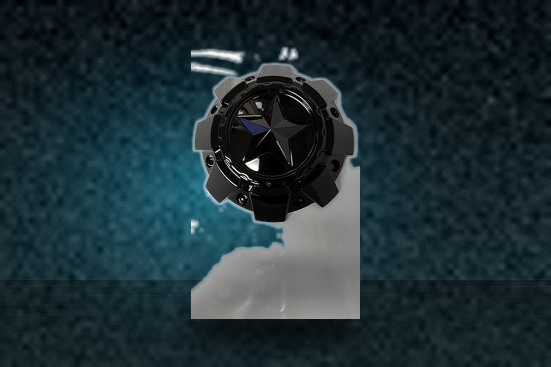 MSA Wheels M50L142-H49-GBGB Gloss Black and Gloss Black Star Center Cap replacement wheel center cap part M50L142-H49-GBGB