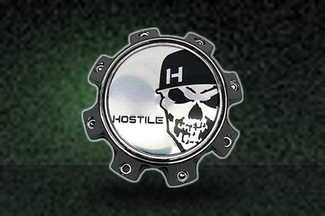 Hostile Special Edition Skull Logo Chrome Wheel Center Cap HC-8003 replacement wheel center cap part HC-8003