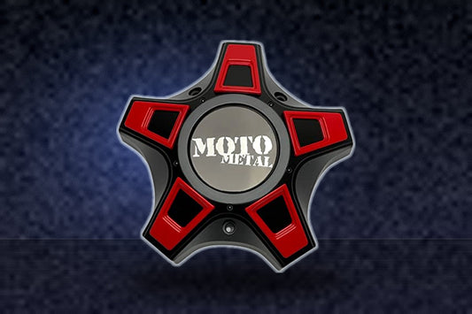 Moto Metal Wheels Cap M-952BK04 Cap M-952 Matte Black with Red Inserts Center Cap replacement center cap logo / insert part M-952BK04