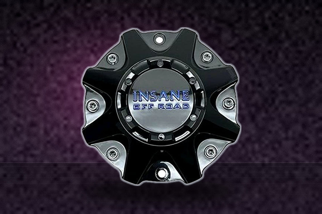 Insane Off-Road Gloss Black and Blue Logo Wheel Center Cap ER038 310L214-D replacement wheel center cap part ER038