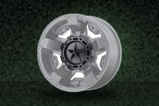 KMC XD Series Rockstar 3 827CAPMB-GB-1 T116L188 S1604-11 Matte Black Center Cap Gloss Black Star replacement wheel center cap part 827CAPMB-GB-1