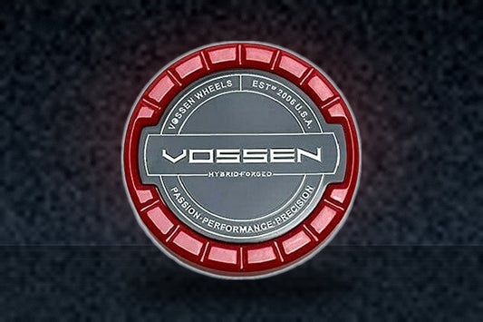 Vossen Hybrid Forged Red Snap in Wheel Center Cap VOS-3 fits HF Series Wheels replacement wheel center cap part VOS-3