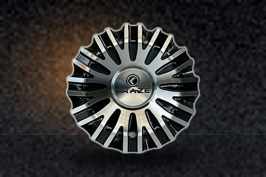 Kraze Black and Machined Wheel Center Cap 671-2495-AL replacement wheel center cap part 671-2495-AL