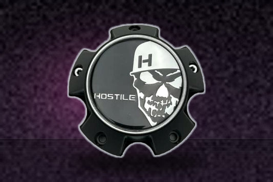 Hostile Special Edition Skull Logo Matte Black Wheel Center Cap C-8016-C replacement wheel center cap part C-8016-C