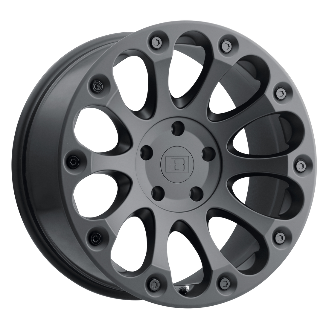 Associated Level 8 wheel style reference for center cap part number CCL8C6011MB