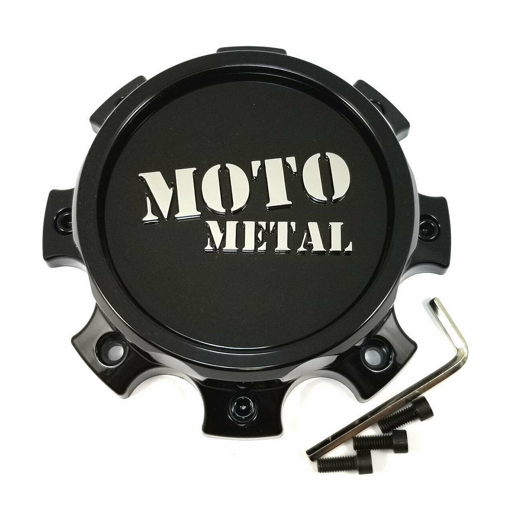 Moto Metal 1079L171FMOGB-H44 Gloss Black / Chrome Wheel Center Cap 8x6.5