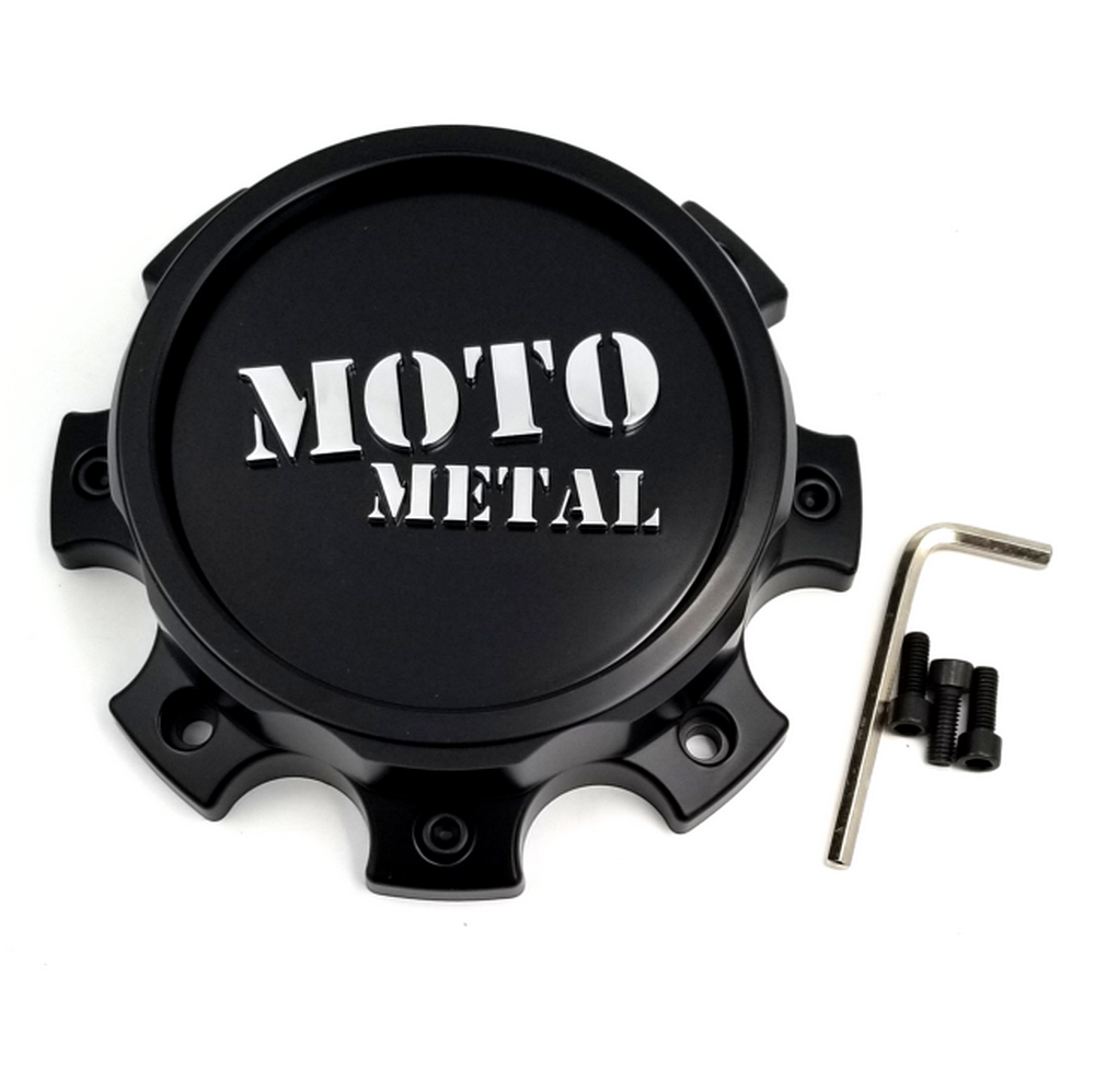 Moto Metal 1079L171FMOSB-H44 Satin Black / Chrome Wheel Center Cap 8x6.5