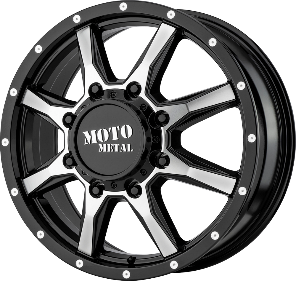 Moto Metal 1079L199FMOSB-H47 Satin Black / Chrome Wheel Center Cap 8x200/210