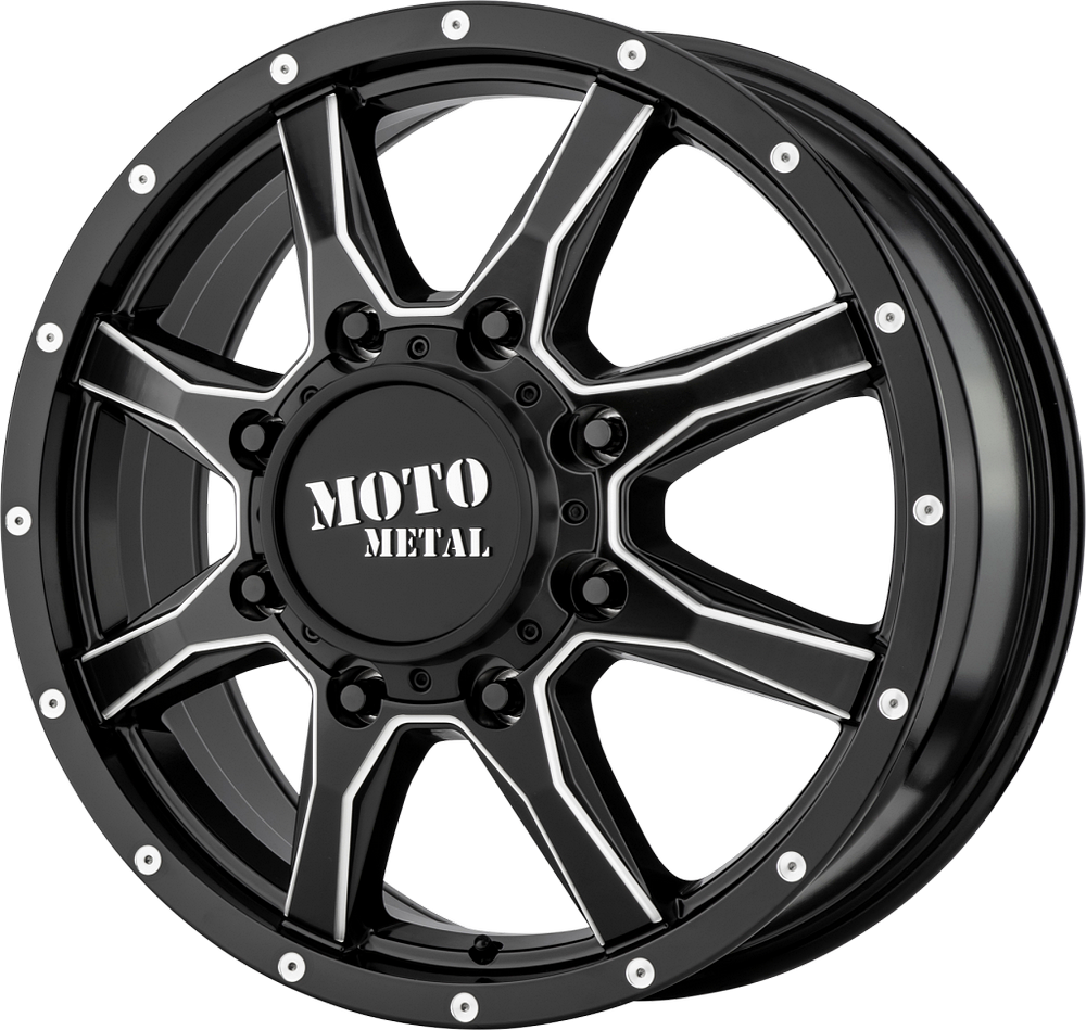 Moto Metal 1079L199RMOSB-H122 Satin Black / Chrome Wheel Center Cap 8x200/210