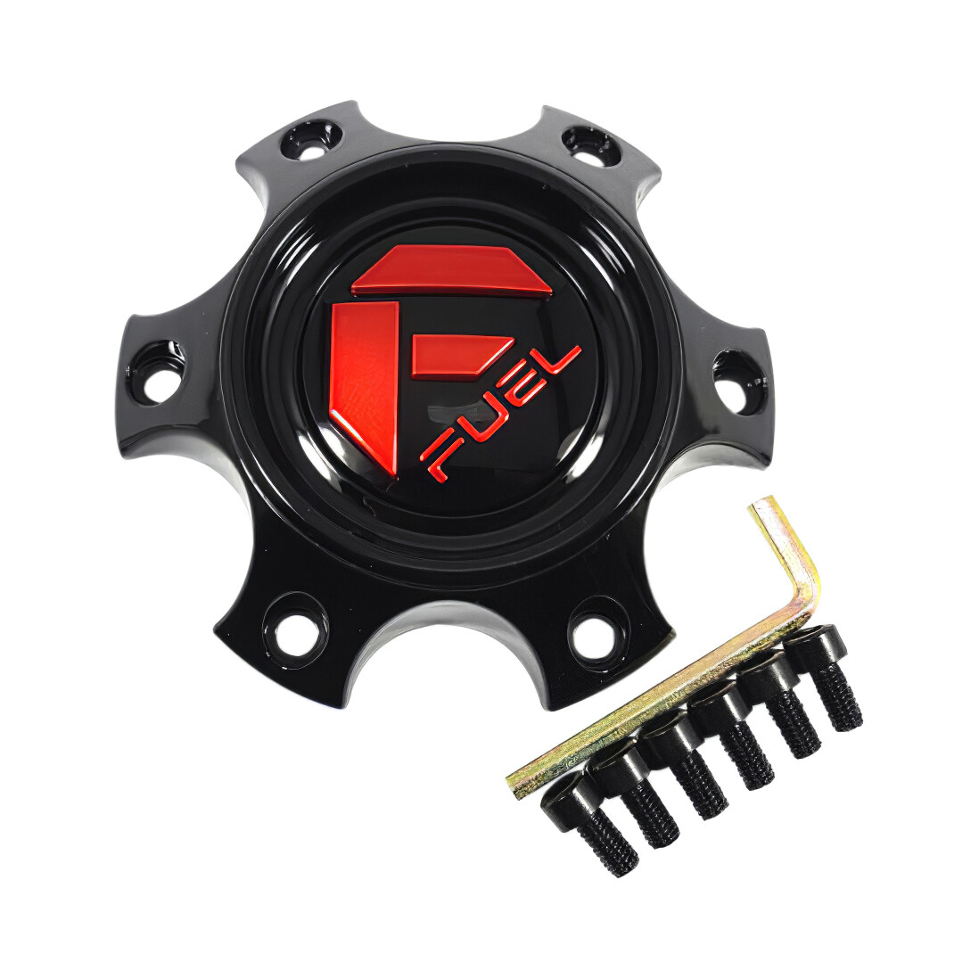 Fuel Off-Road 1006-41GBQ Gloss Black Logo Wheel Center Cap – 6x4.5/5.5