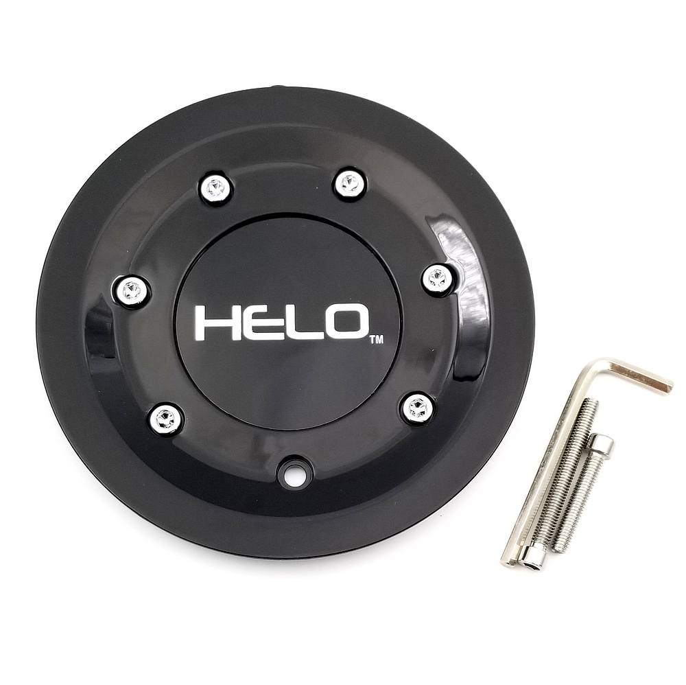 Helo HE912CAP-GB Gloss Black / Chrome Wheel Center Cap All PCD