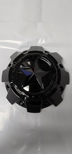 MSA Wheels M50L142-H49-GBGB Gloss Black and Gloss Black Star Center Cap replacement wheel center cap part M50L142-H49-GBGB