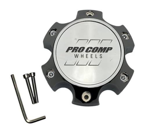 Pro Comp Chrome Wheel Center Cap with Screws 603165502 Sticker Logo 6031CAP3 S909-18 replacement wheel center cap part 603165502