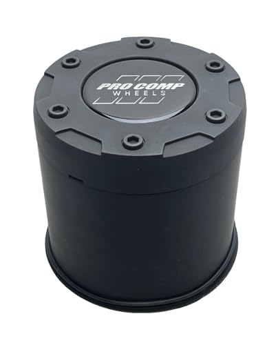 Pro Comp Flat Black Push Thru Wheel Center Cap 8515042 Resin Logo - Wheel Center Caps