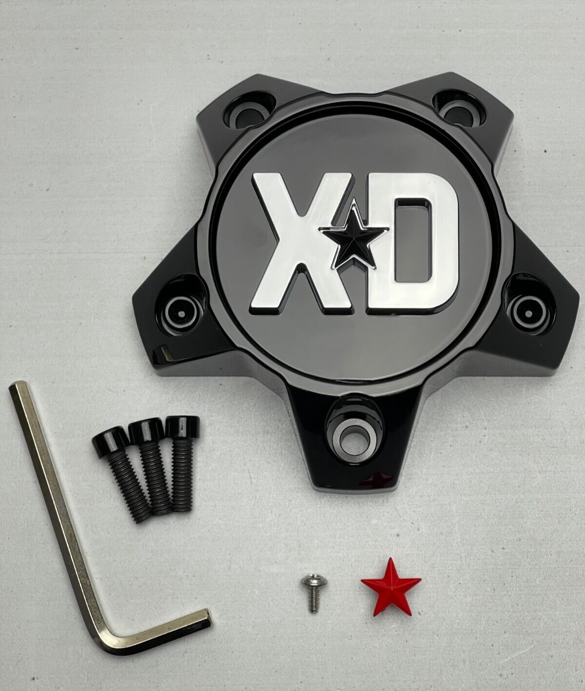 XD T167L1205S1-H34 Gloss Black / Chrome Wheel Center Cap – 5x4.5/120