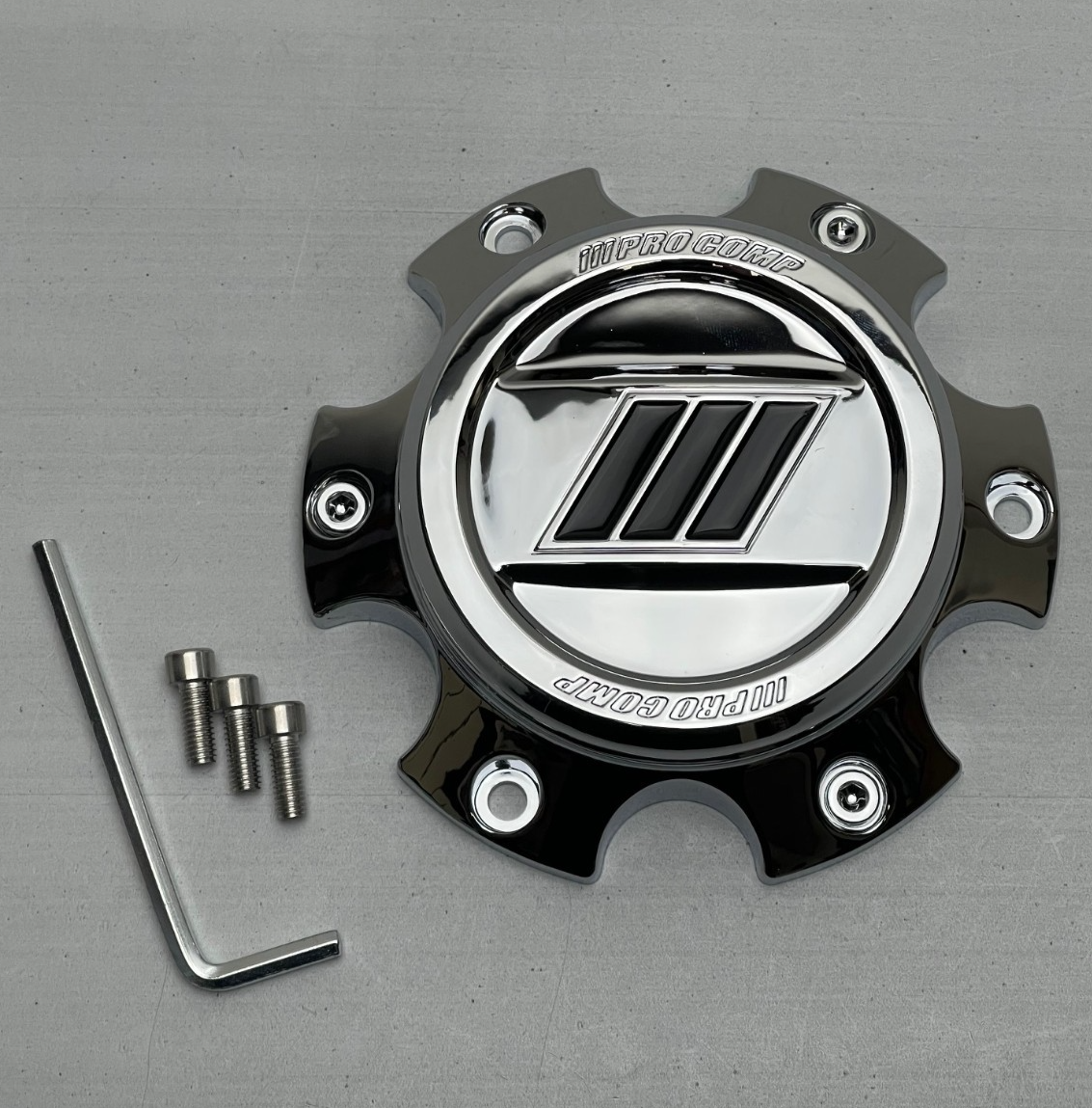 Pro Comp Alloys PACAP001PXB6135SX Gloss Black / Chrome Bolt-On Wheel Center Cap – 6x135