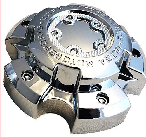 Ultra 5 Lug Chrome Wheel Center Cap (Qty 1) p/n # 89-9855 with Bolts - Wheel Center Caps