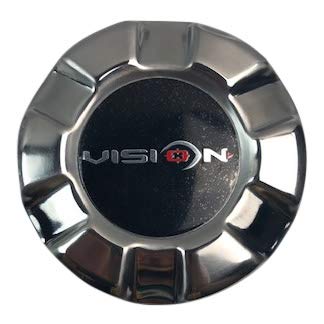 Vision Wheels C171-V02 Stainless Push Thorough Center Cap for 5x5.5 or 6x5.5 - Wheel Center Caps