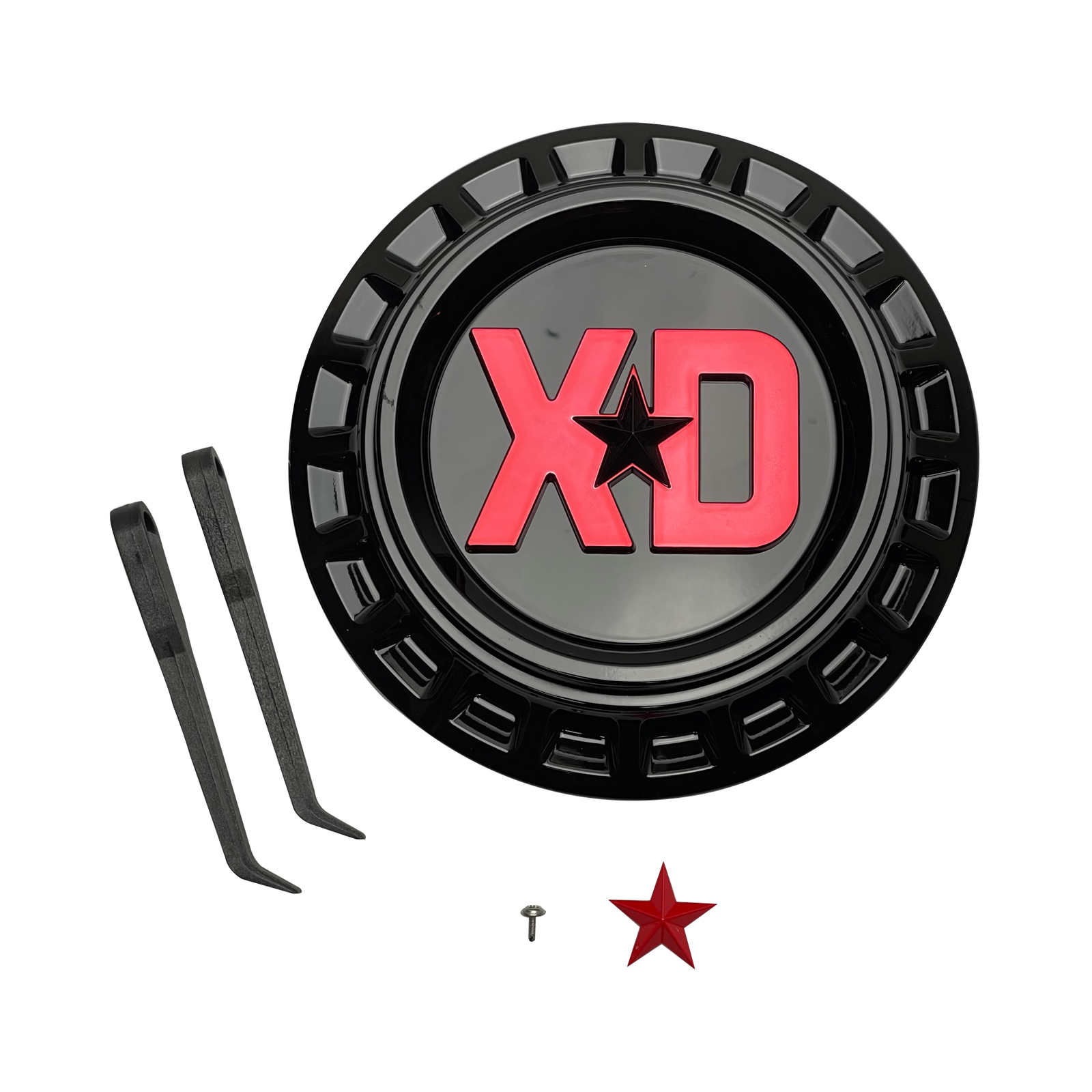 XD XD854 Gloss Black Snap-In Wheel Center Cap M-854-GBR — part M-854-GBR, product photo 1 of 1