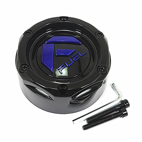 1003-42GBK Fuel Wheel Center Hub Cap Gloss Black/Blue Tint for UTV 4-Lug replacement wheel center cap part 1003-42GBK