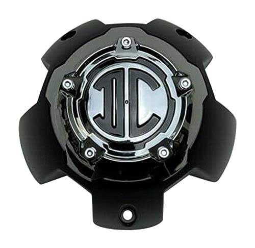 2 Crave Matte Black and Chrome Top 5 Lug Wheel Center Cap NX-5H-E NX-5H-E-DOWN replacement wheel center cap part NX-5H-E