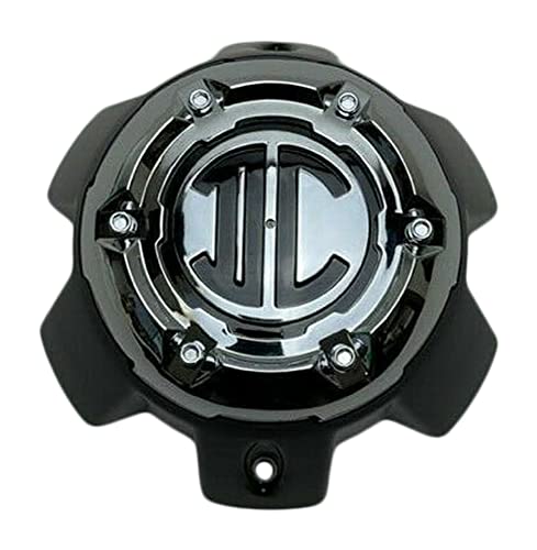 2 Crave Matte Black and Chrome Top 6 Lug Wheel Center Cap NX-6H-A-UP NX-6H-A replacement wheel center cap part NX-6H-A-UP