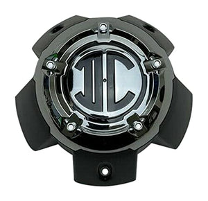 2Crave Matte Black and Chrome Top Wheel Center Cap NX-5H-B NX-5H-A-UP - wheelcentercaps