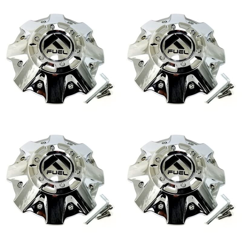 4 Fuel Off-Roads Chrome Center Caps for 5/6/7/8L D797 ARC D798 ARC Boost D534 replacement wheel center cap part 5/6/7/8L