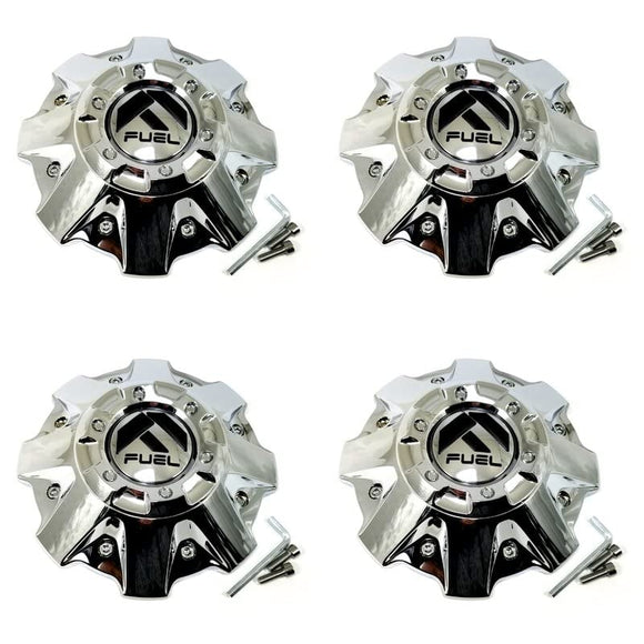 4 Fuel Off-Roads Chrome Center Caps for 5/6/7/8L D797 ARC D798 ARC Boost D534 - Wheel Center Caps