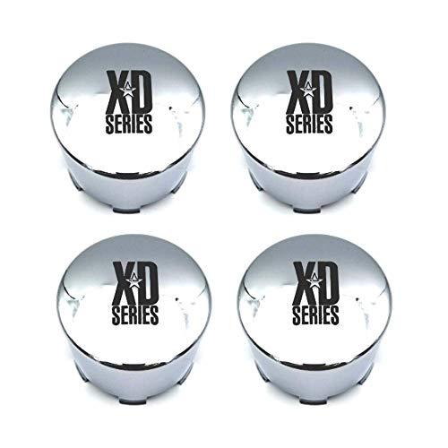 4 Pack KMC XD Series 122 Enduro 8 Lug Chrome Push Thru Center Cap 1001125 1001342 replacement wheel center cap part 1001125