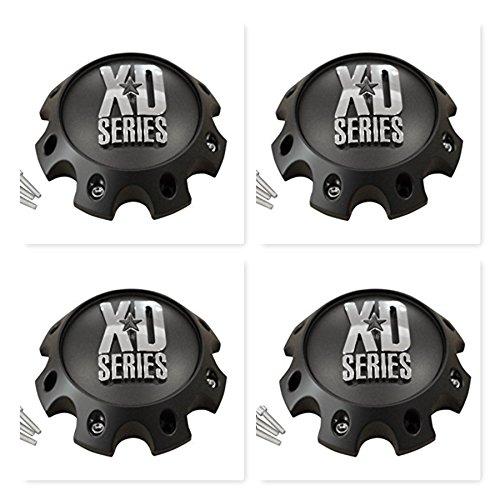 4 Pack KMC XD Series 441 796 797 798 8 Lug Matte Flat Black Short Center Cap 309B170-8H replacement wheel center cap part 309B170-8H