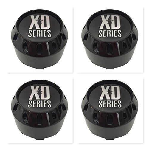 4 Pack KMC XD Series 464K106GB Gloss Black 6 Lug Center Caps replacement wheel center cap part 464K106GB