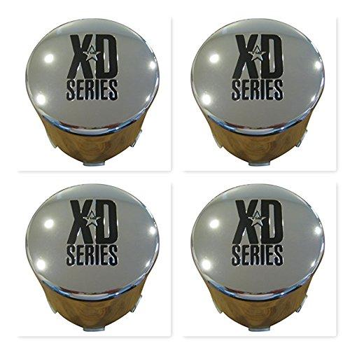 4 Pack KMC XD Series 766 Chrome Wheel Rim Push Thru Center Cap 1001357 F108-23 replacement wheel center cap part 1001357
