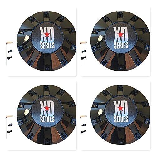 4 Pack KMC XD Series 806 Bomb 451L215-B001 MB452S 451L215 LG1108-11 Black Center Cap replacement wheel center cap part 451L215-B001
