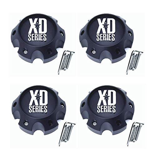 4 x KMC XD Series 796 797 798 Matte Flat Black 6 Lug Wheel Center Cap 1079L145 replacement wheel center cap part 1079L145