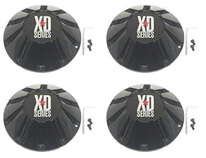 4x KMC XD Series Gloss Black Wheel Center Hub Caps Bolt-On for 8x6.5 8x165.1 5x5 5x127 5x135 XD806 Bomb - wheelcentercaps